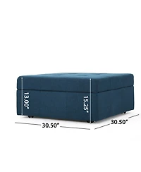 Chatsworth Contemporary Tufted Storage Ottoman with Rolling Casters