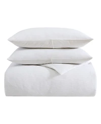 Vera Wang Solid Textured Pleats 3-Pc. Duvet Cover Set