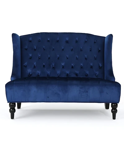 Leora Modern Glam Tufted Wingback Loveseat