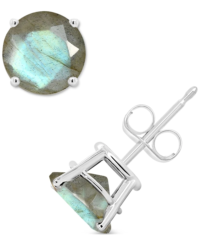 Labradorite Stud Earrings 14k Gold (Also Onyx)
