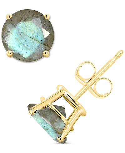Labradorite Stud Earrings 14k Gold (Also Onyx)