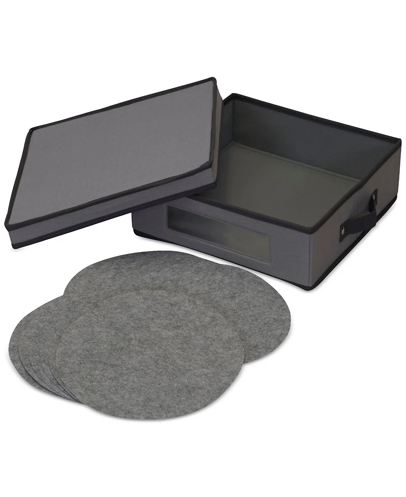 Household Essentials Charger Plate Storage Box, Windowed Clear Front Panel