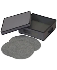 Household Essentials Charger Plate Storage Box, Windowed Clear Front Panel