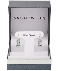 Women's Crystal Twist Puff Hoop Earring