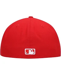 Men's New Era Red Los Angeles Dodgers Logo White 59FIFTY Fitted Hat
