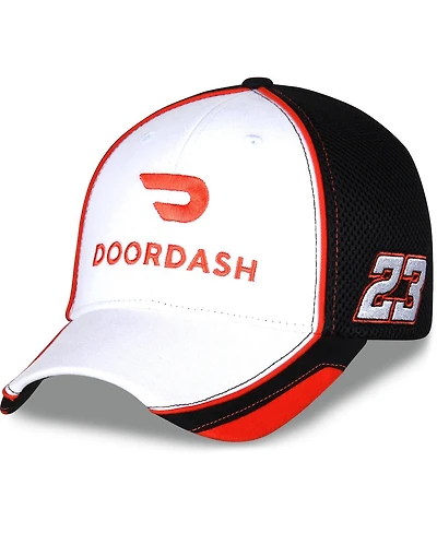 Men's Checkered Flag White, Black Bubba Wallace DoorDash Element Mesh Adjustable Hat