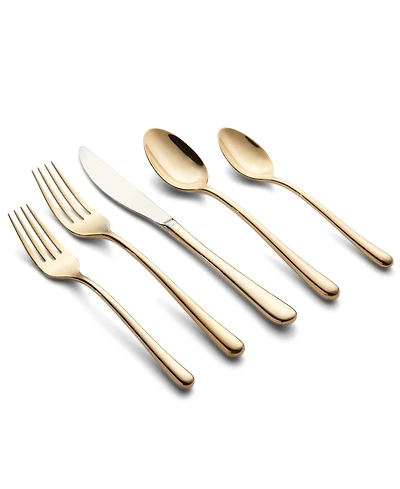 Cambridge Silversmiths Samantha Gold Mirror 20-Piece Flatware Set, Service for 4
