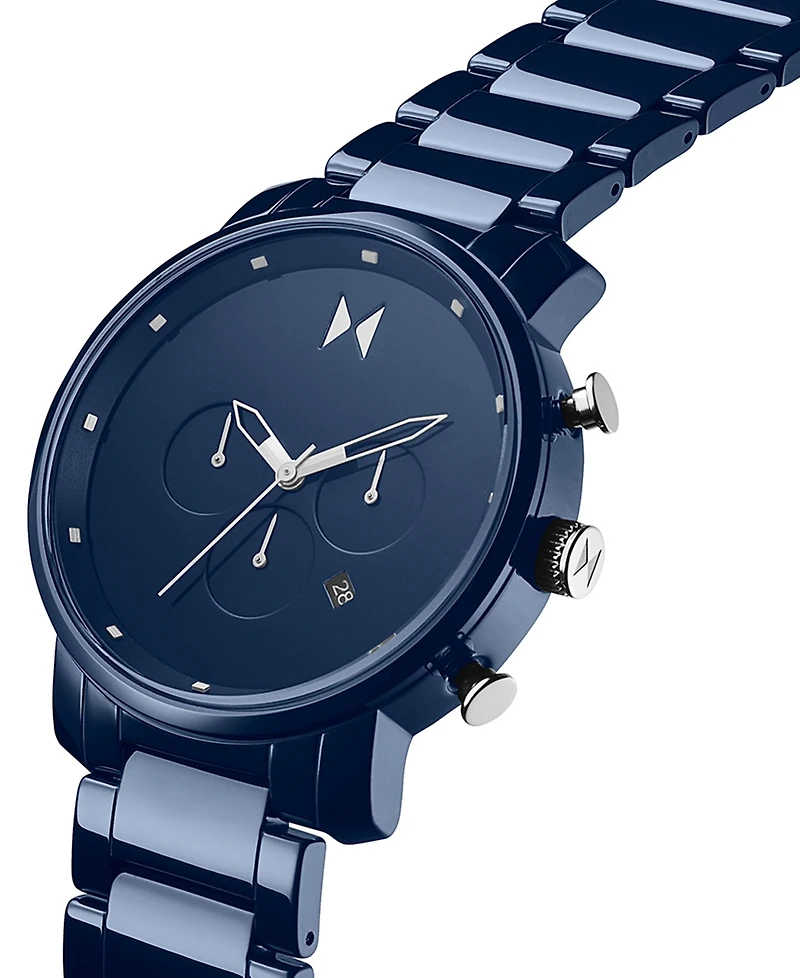 Mvmt Men's Chrono Blue Ceramic Bracelet Watch 45mm