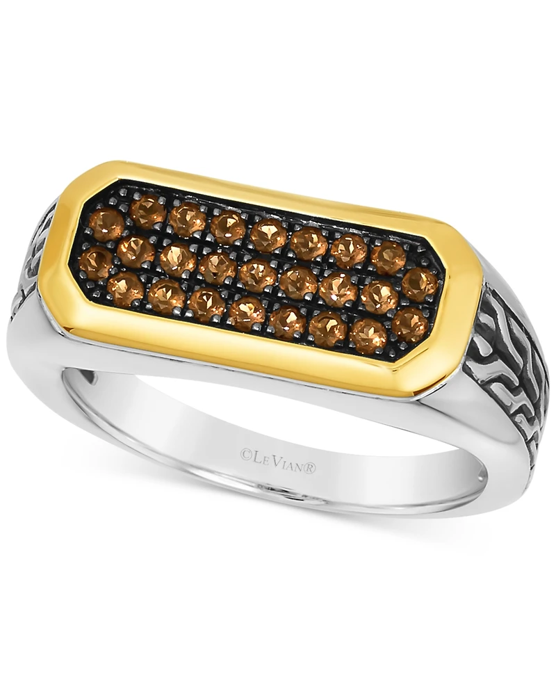 Le Vian Men's Chocolate Quartz Cluster Ring (1/2 ct. t.w.) in 14k Gold & Sterling Silver