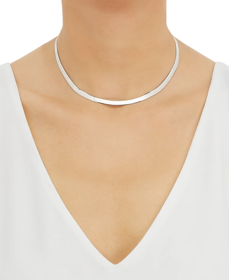 Giani Bernini Herringbone Link Choker Necklace in 14k Gold-Plated Sterling Silver, 14" + 2" extender, Created for Macy's (Also in Silver)