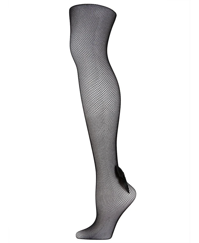 Women's Backseam Bow Fishnet Tights
