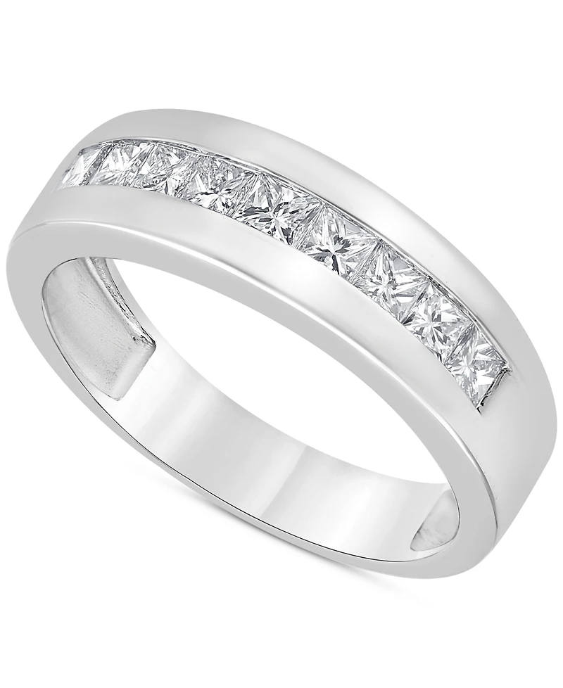 Men's Diamond Princess-Cut Band (1 ct. t.w.) in 10k White, Yellow or Rose Gold