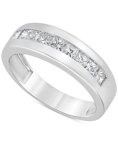 Men's Diamond Princess-Cut Band (1 ct. t.w.) in 10k White, Yellow or Rose Gold