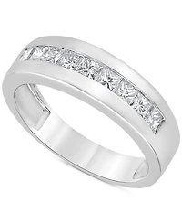 Men's Diamond Princess-Cut Band (1 ct. t.w.) in 10k White, Yellow or Rose Gold