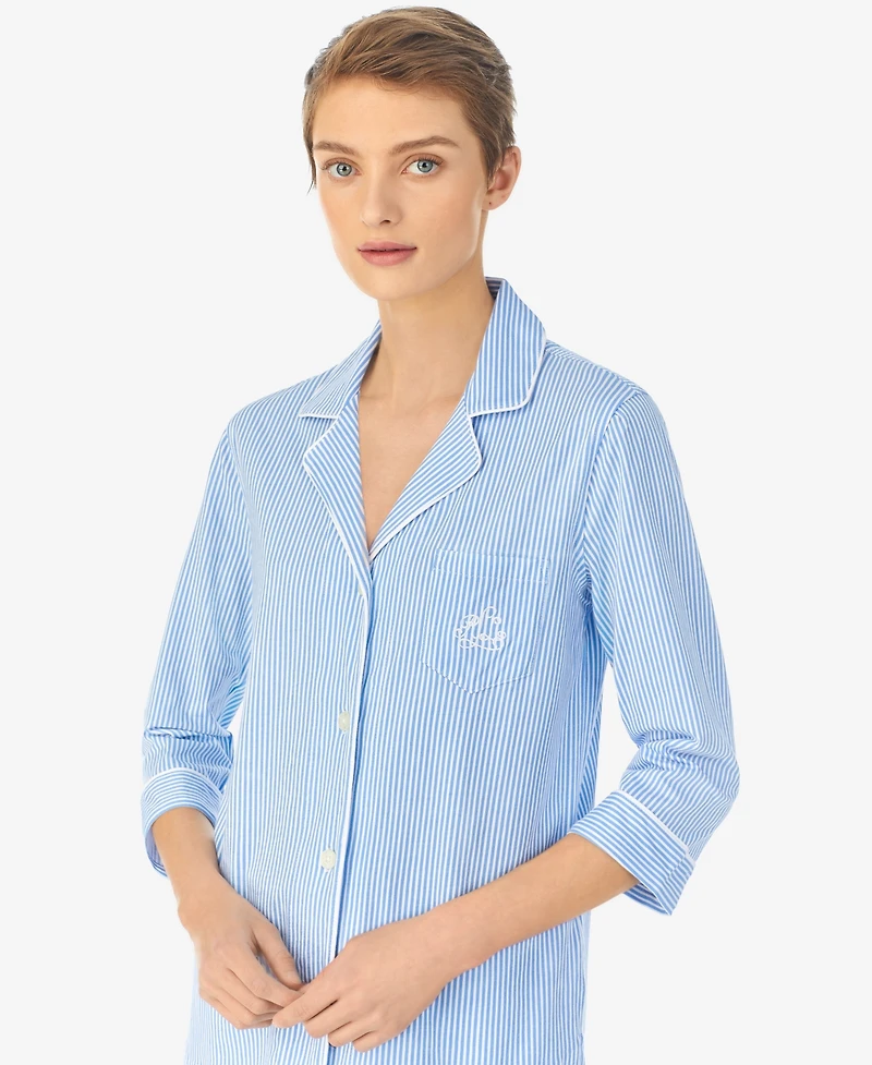 Lauren Ralph Lauren 3/4 Sleeve Classic Notch Collar Capri Pajama Set