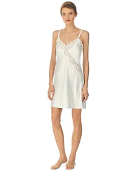Lauren Ralph Lauren Lace-Trim Satin Chemise Nightgown Lingerie