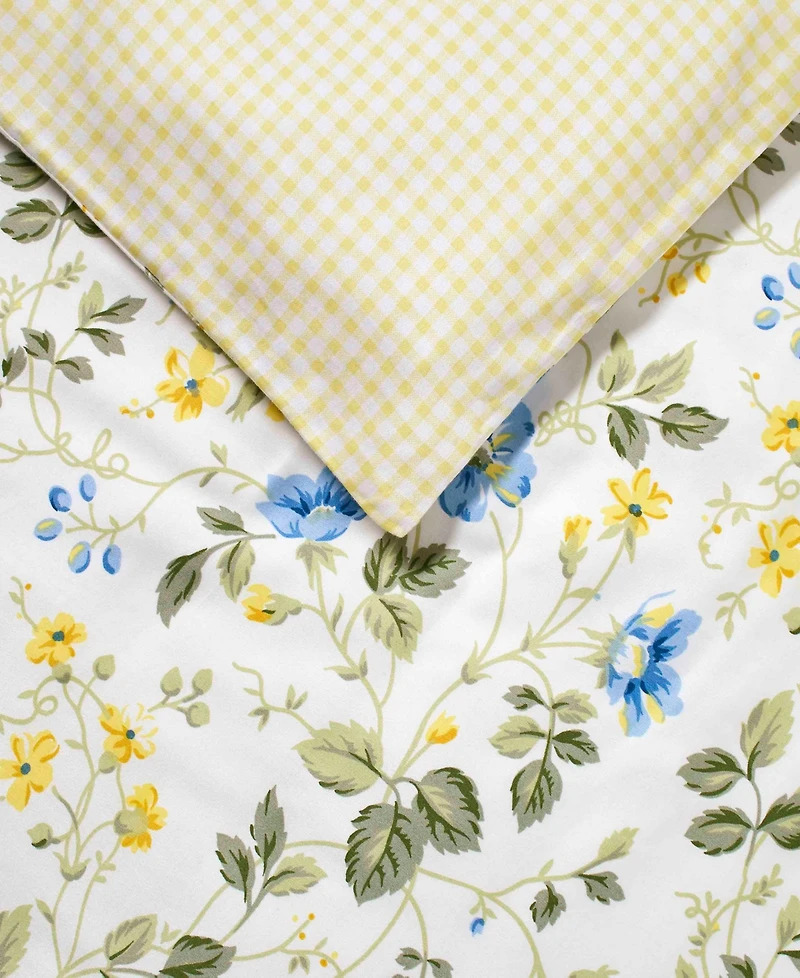 Laura Ashley Meadow Floral 3-Pc. Duvet Cover Set, Full/Queen