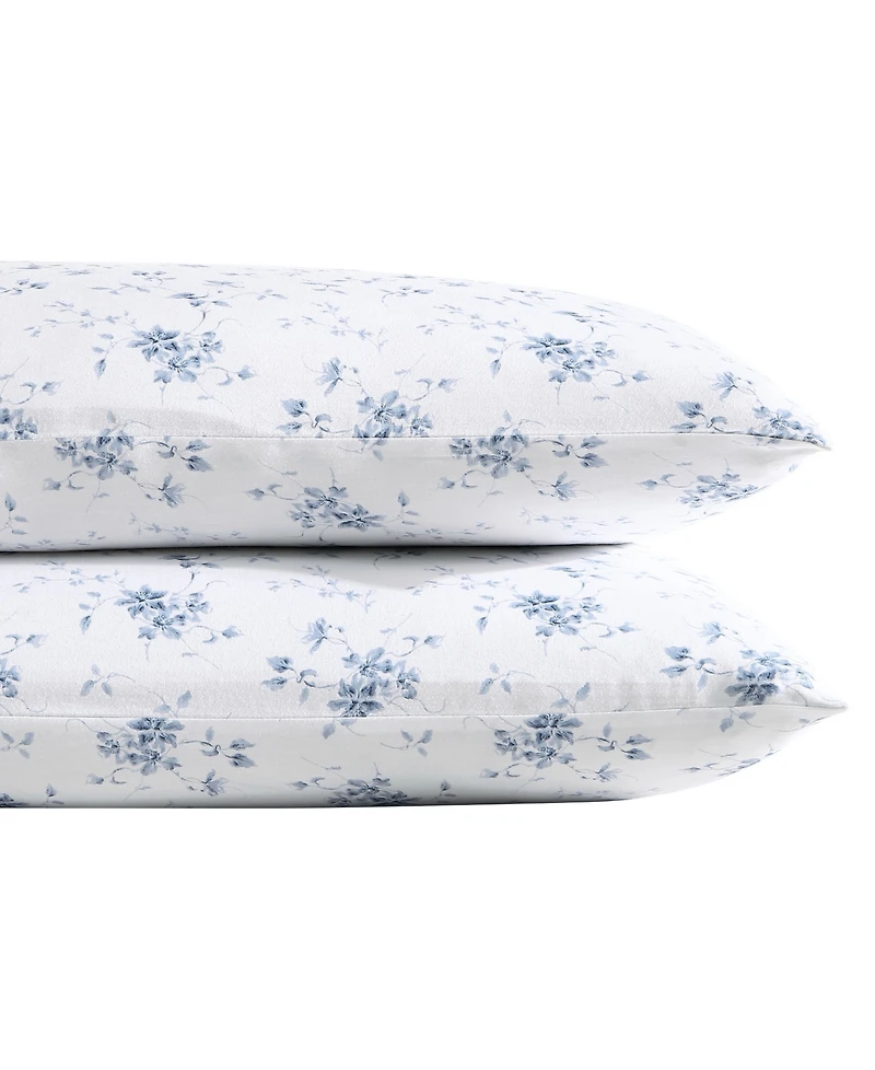 Closeout! Laura Ashley 300 Thread Count Cotton Sateen Pillowcase Pair, Standard