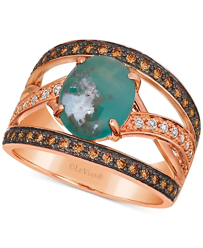 Le Vian Aquaprase Candy & Diamond (3/8 ct. t.w.) Openwork Statement Ring in 14k Rose Gold