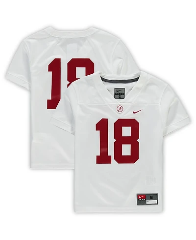 Preschool Boys and Girls Nike #18 White Alabama Crimson Tide Untouchable Football Team Jersey