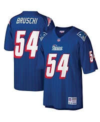 Men's Mitchell & Ness Tedy Bruschi Royal New England Patriots Big and Tall 1996 Retired Player Replica Jersey