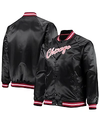 Men's Mitchell & Ness Chicago Bulls Big and Tall Hardwood Classics Raglan Satin Full-Snap Jacket