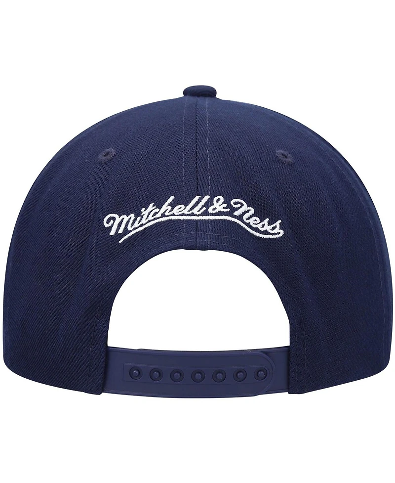 Men's Mitchell & Ness Navy Golden State Warriors Hardwood Classics Team Ground 2.0 Snapback Hat
