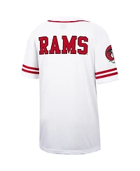 Men's Colosseum White and Red Winston-Salem State Rams Free Spirited Baseball Jersey