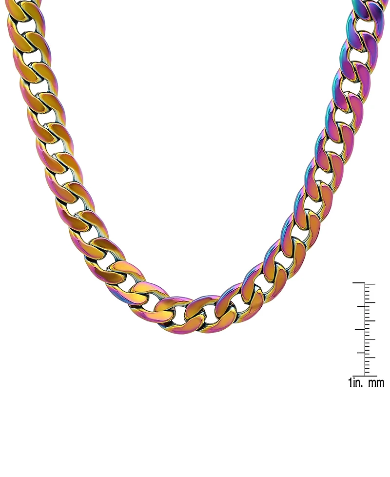 Steeltime Men's Ion Plating Stainless Steel Cuban Link Necklace
