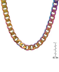 Steeltime Men's Ion Plating Stainless Steel Cuban Link Necklace