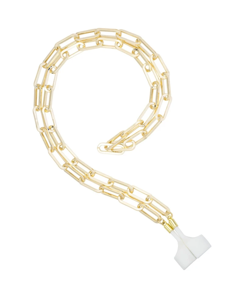 Anne Klein Women's Gold-Tone Alloy Metal Chain Necklace designed for Apple AirPods and AirPods Pro