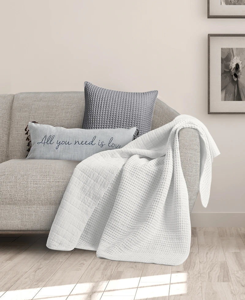 Levtex Mills Waffle Stitched Quilted Throw, 60" x 50"