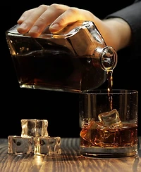 Whiskey Decanter with 2 Lable Tags, Set of 4