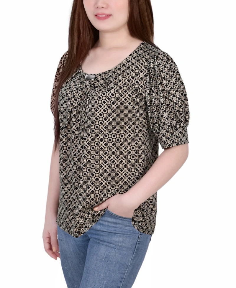 Women's Missy Short Sleeve Balloon Top