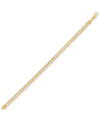 Men's Concave Curb Link Chain Bracelet in 14k Gold-Plated Sterling Silver