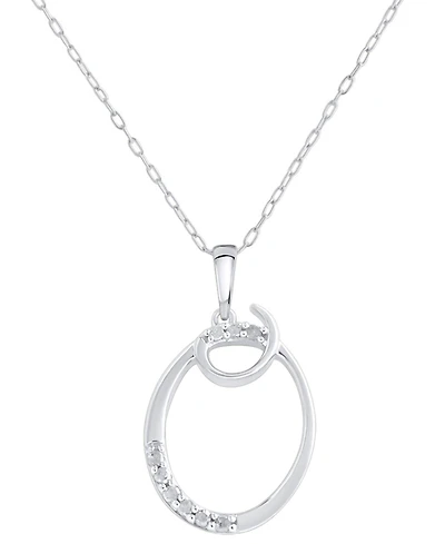 Diamond Fancy Initial 18" Pendant Necklace (1/10 ct. t.w.) in Sterling Silver