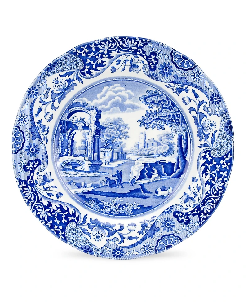 Spode Blue Italian Dinner Plates, Set of 4
