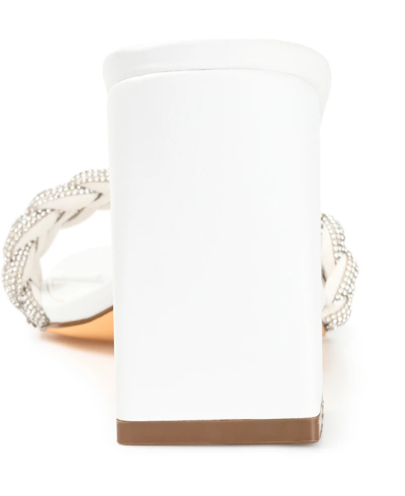 Journee Collection Women's Sashaa Braided Rhinestone Sandals