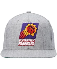 Men's Mitchell & Ness Heathered Gray Phoenix Suns Hardwood Classics Team 2.0 Snapback Hat