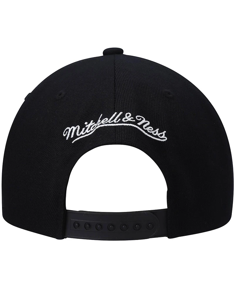 Men's Mitchell & Ness Black Houston Rockets Hardwood Classics Script 2.0 Snapback Hat