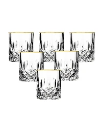 Siena Collection 4 Piece Shot Glass with Gold Trim Set