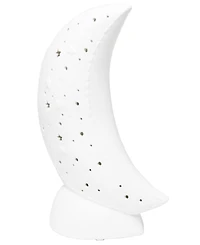 Simple Designs Porcelain Moon Shaped Table Lamp