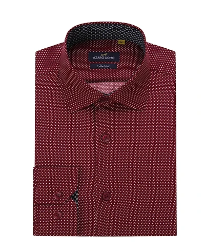 Men's Business Geometric Long Sleeve Button Down Shirt