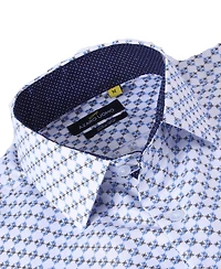 Men's Business Geometric Long Sleeve Button Down Shirt