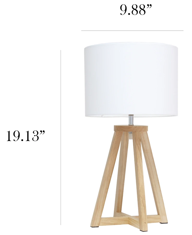 Simple Designs Interlocked Triangular Wood Table Lamp
