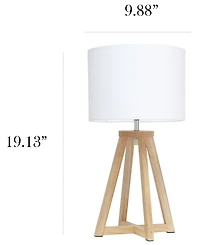 Simple Designs Interlocked Triangular Wood Table Lamp