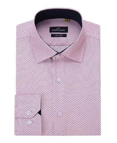 Men's Business Geometric Long Sleeve Button Down Shirt