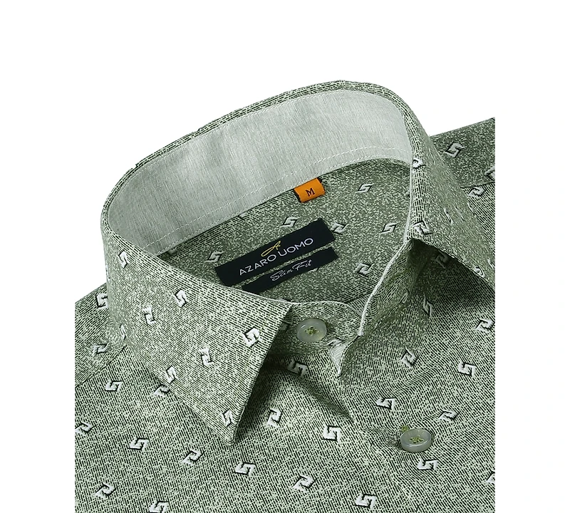 Men's Slim Fit Business Nautical Button Down Dress Shirt