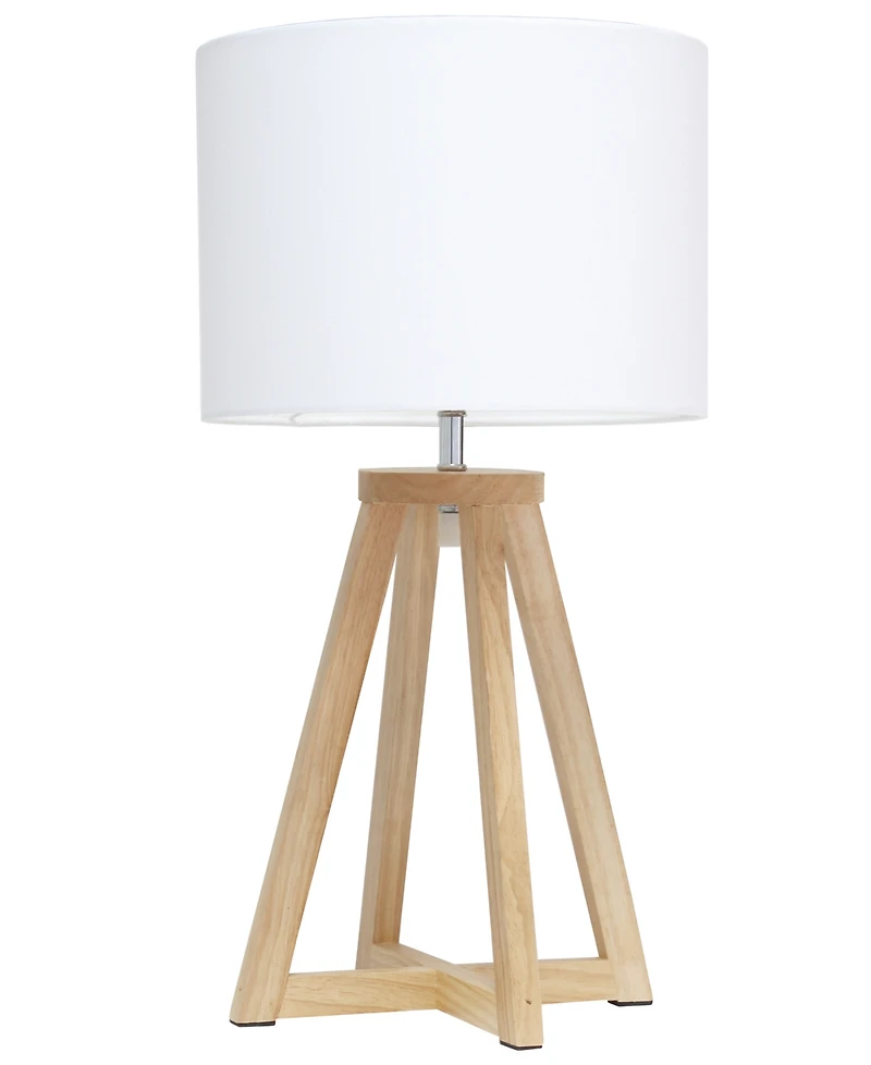 Simple Designs Interlocked Triangular Wood Table Lamp