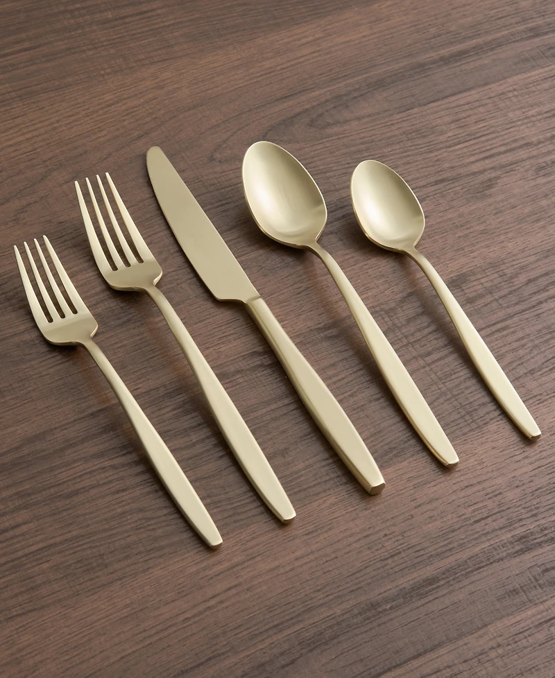 Cambridge Silversmiths Nylah Champagne Satin Flatware Set, 20 Piece